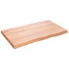 vidaXL bordplade til badev&aelig;relse 100x60x(2-6) cm massivt tr&aelig; lysebrun