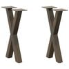 vidaXL sofabordsben X-formet 2 stk. naturst&aring;l 38 x (42-43) cm st&aring;l