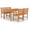 vidaXL 5-delt havespises&aelig;t 150x90 cm massivt teaktr&aelig;