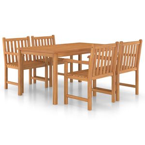 vidaXL 5-delt havespises&aelig;t 150x90 cm massivt teaktr&aelig;