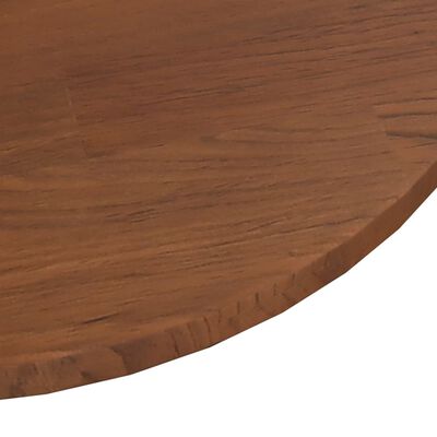 vidaXL rund bordplade Ø70x1,5 cm behandlet massivt egetræ mørkebrun