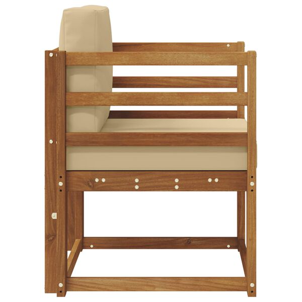 vidaXL Udend&oslash;rs sofa Soli Akacietr&aelig; og polyester Naturfarvet