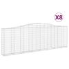 vidaXL buede gabionkurve 8 stk. 400x30x120/140 cm galvaniseret jern