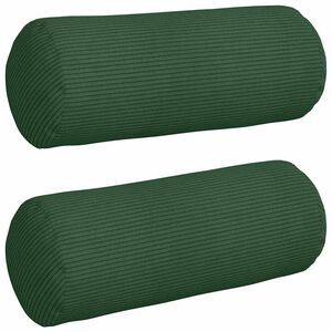 vidaXL Bolsterpuder 2 pcs M&oslash;rkegr&oslash;n &Oslash; 15 x 40 cm Velourstof