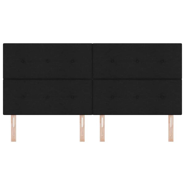 vidaXL H&oslash;jdejusterbart sengehoved med hovedg&aelig;rde Sort 200 cm Stof