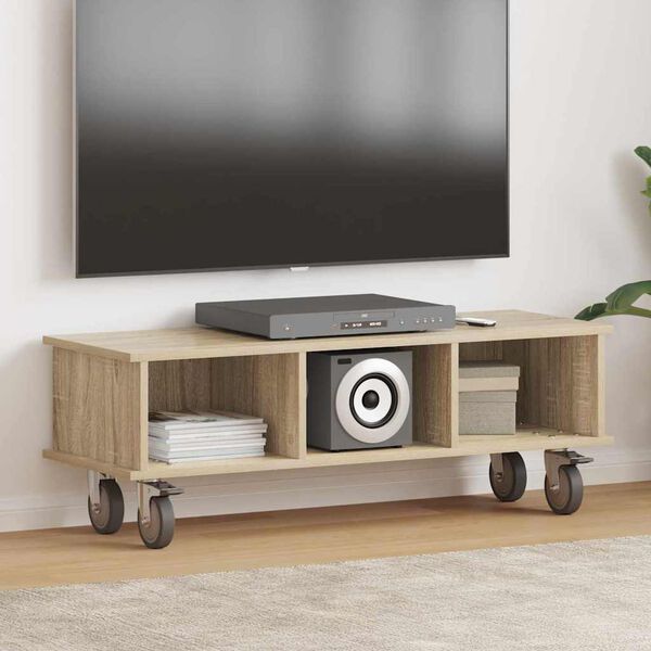 vidaXL TV-bord Sonoma eg 100 x 35 x 35 cm Konstrueret tr&aelig;