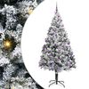 vidaXL Kunstigt juletr&aelig; Hvid 210 cm PVC og St&aring;l og Plastik