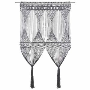 vidaXL macram&eacute;gardin 140x240 cm bomuld antracitgr&aring;