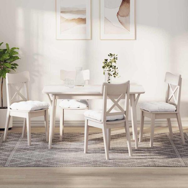 vidaXL S&aelig;depuder 4 pcs Hvid 40 x 40 x 12 cm Stof