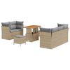 vidaXL Havesofa S&aelig;t 8 pcs Beige polyrattan