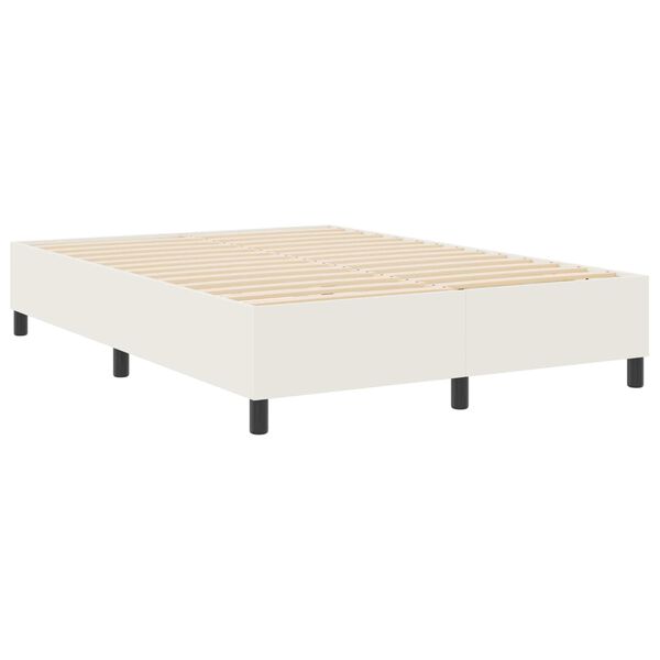 vidaXL Platform sengestel Creme 140 x 200 cm Velourstof