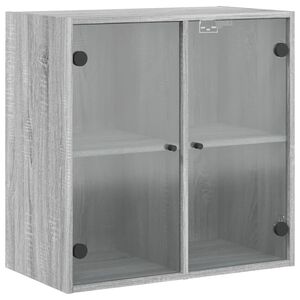 vidaXL skab med glasl&aring;ger 68x37x68,5 cm gr&aring; sonoma-eg