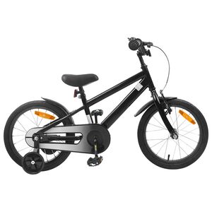 vidaXL B&oslash;rnecykel 16 tommer til 4-6 &aring;r gamle Sort