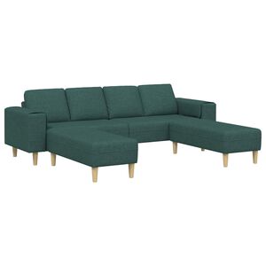 vidaXL Stue Sofa 3 pcs M&oslash;rkegr&oslash;n Polyester