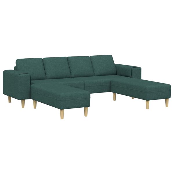 vidaXL Stue Sofa 3 pcs M&oslash;rkegr&oslash;n Polyester