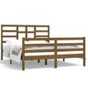 vidaXL sengeramme 150x200 cm King Size massivt tr&aelig; gyldenbrun