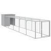 vidaXL h&oslash;nsehus med l&oslash;beg&aring;rd 110x609x110 cm galvaniseret st&aring;l lysegr&aring;