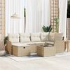 vidaXL Havesofa S&aelig;t med pude 7 pcs beige og cremefarvet Poly rattan