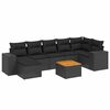 vidaXL sofas&aelig;t til haven 8 dele med hynder polyrattan sort
