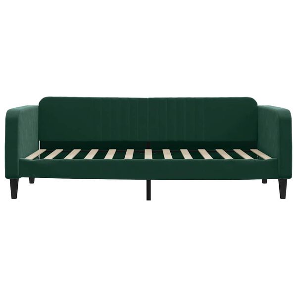 vidaXL daybed 90x200 cm velour m&oslash;rkegr&oslash;n