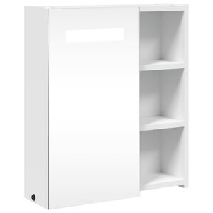 vidaXL badev&aelig;relsesskab med spejl og LED-lys 45x13x52 hvid