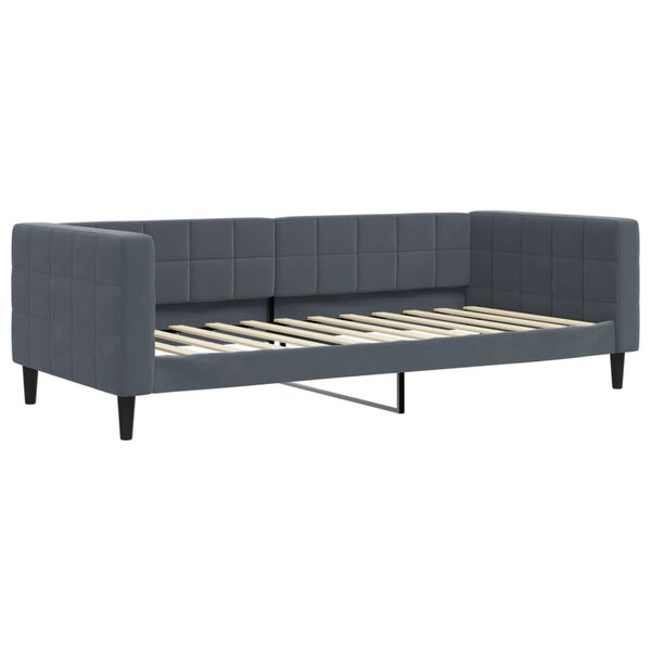 vidaXL daybed 100x200 cm velour m&oslash;rkegr&aring;