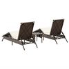 vidaXL liggestole 2 stk. med bord polyrattan brun