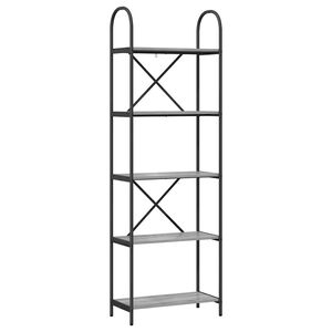 vidaXL Bogreol 5 niveauer 60 x 30 x 183 cm Konstrueret tr&aelig; Gr&aring; Sonoma