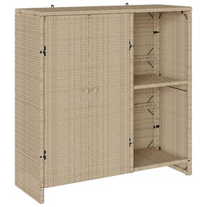 vidaXL Opbevaringsskab med hylde Beige 100 x 36 x 102 cm Rattan