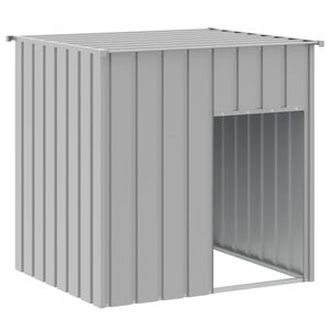 vidaXL hundehus med tag lysegr&aring; 110x103x109 cm galvaniseret st&aring;l
