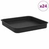 vidaXL Firkantet Blomsterbakke 24 stk. Sort 15 x 15 x 2 cm Plastik