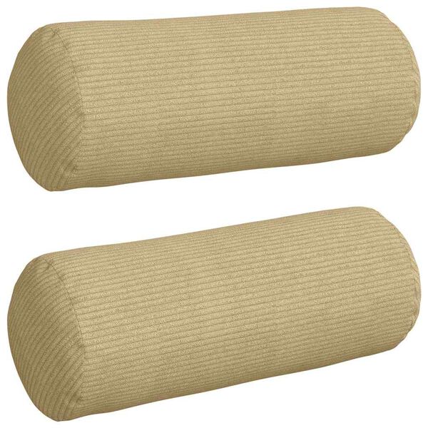 vidaXL Bolsterpuder 2 pcs Gr&aring;gr&oslash;n &Oslash; 15 x 40 cm Velourstof