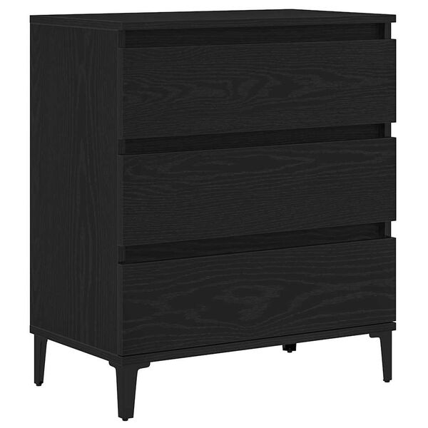 vidaXL Sideboard med skuffe Sort eg 60 x 35 x 70 cm Konstrueret tr&aelig;
