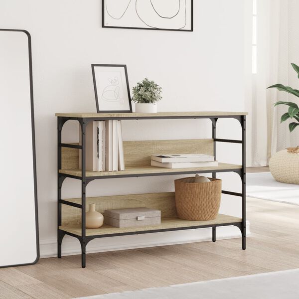 vidaXL konsolbord 100x32x75 cm konstrueret tr&aelig; sonoma-eg