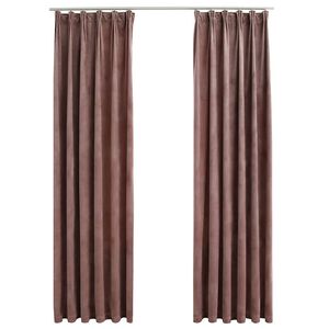 vidaXL m&oslash;rkl&aelig;gningsgardiner kroge 2 stk. 140x245 cm fl&oslash;jl gammelrosa