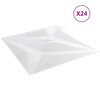 vidaXL V&aelig;gpaneler Stjerne 24 pcs Hvid Star 50 x 50 cm XPS Skum