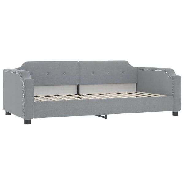 vidaXL daybed med madras 90x190 cm stof lysegr&aring;