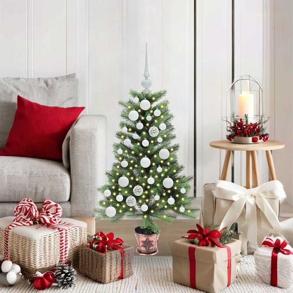 vidaXL Juletr&aelig; med 150 LED'er med stativ Gr&oslash;n 90 cm PE