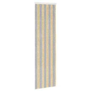 vidaXL Insektgardin i chenille Gr&aring; og beige 56 x 200 cm 100% PP