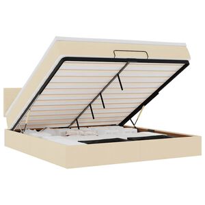 vidaXL osmannisk sengeramme med madras 180x200 cm stof cremefarvet