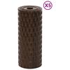 vidaXL altanafskærmninger 5 stk. 255x19 cm polyrattan brun og sort