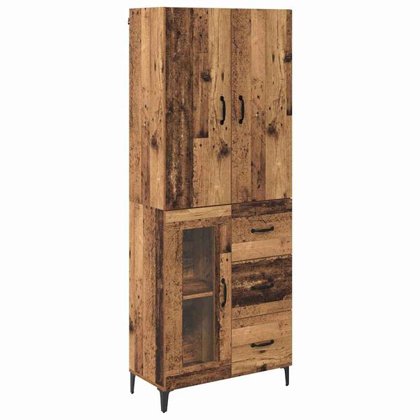 vidaXL Highboard Gammelt tr&aelig; 69,5 x 34 x 180 cm Konstrueret tr&aelig;