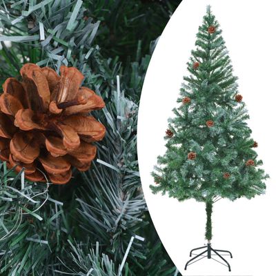 vidaXL kunstigt juletræ med grankogler 180 cm