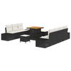 vidaXL Havesofa S&aelig;t 10 stk. Sort polyrattan