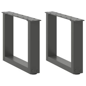vidaXL sofabordsben U-formet 2 stk. antracit 30x(30-31) cm st&aring;l