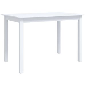 vidaXL spisebord 114 x 71 x 75 cm massivt gummitr&aelig; hvid