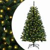 vidaXL Kunstigt Hinged Juletr&aelig; 150 cm 150 LED'er Varm hvid st&aring;l