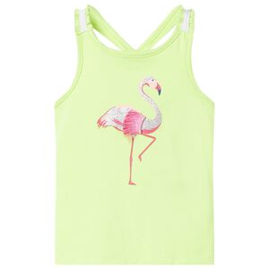 Tanktop til b&oslash;rn str. 104 neongul