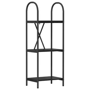 vidaXL Bogreol 3 niveauer 40 x 30 x 109 cm Konstrueret tr&aelig; Sort eg