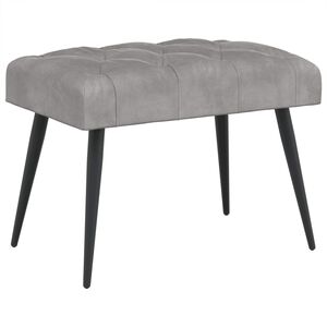 vidaXL B&aelig;nk med knap tufting Lysegr&aring; 60 x 40 x 45 cm Fl&oslash;jl